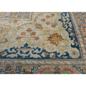 Alfombra de Seda Azul Gulmarg Anudada a Mano Pae-5305 con Patrón de Medallón para Uso Doméstico - Product Image 3