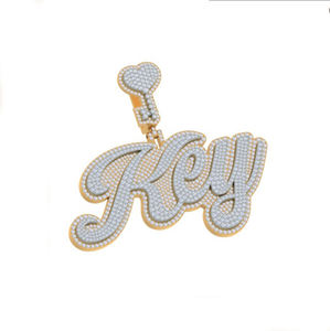 Magnifique pendentif Moissanite Charm plaqué or 10K E Color Brilliant Cut VVS2 Luxury Modern Flawless Hip Hop Unisex Jewelry - Product Image 1