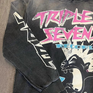 Sudadera con Capucha Extra Grande para Hombre, Estilo Hip-hop Urbano, con Estampado de Letras de Rock y Anime, Estilo Punk Gótico Y2k, Estilo Motociclista - Product Image 4