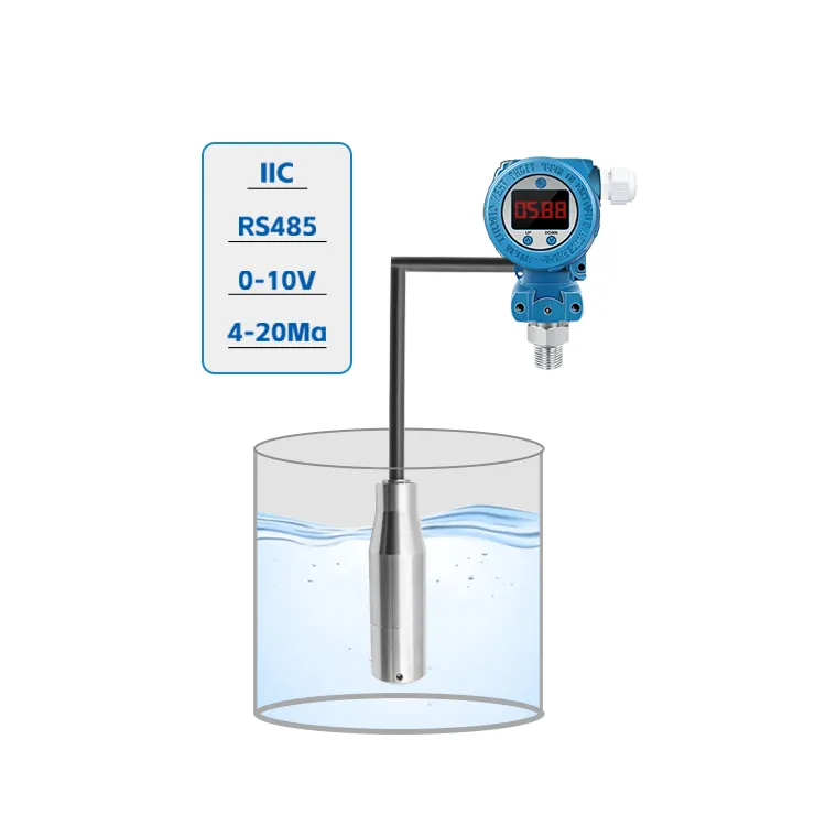 جهاز إرسال سائل غاطس هيدروستاتيكي OULD 4-20mA RS485 مستشعر مستوى المياه DC10-36V مستشعر مستوى السائل للخزانات العميقة