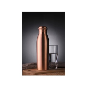 Bouteille de voyage minimaliste écologique ayurvédique en cuivre pur de haute qualité avec couvercle pour un usage quotidien et des avantages pour la santé - Product Image 2