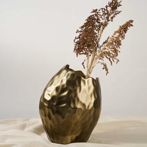 Gran oferta, florero antiguo de Metal para decoración de mesas de hogar, jarrones de exhibición de flores de Metal de diseño martillado para sala de estar - Product Image 1