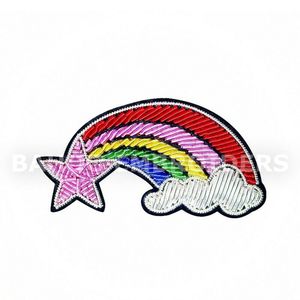 Insignias para coser con diseño de arcoíris bordado de seda personalizable tela y fieltro con logotipo personalizado para bolsos - Product Image 1