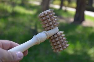 Rodillo de masaje de madera natural, herramienta de automasaje para alivio muscular en el cuello, espalda, aplicaciones de terapia facial - Product Image 2