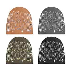 Venta caliente Jacquard Beanie Hat Rhinestone Accent, tejido de alta calidad - Product Image 6