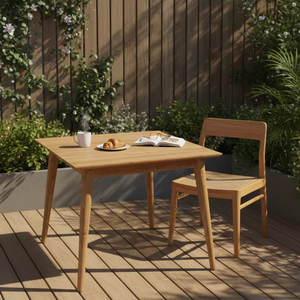 Mesa de Centro de Madera de Teca Cuadrada Minimalista Hecha a Mano y Ecológica SOLOBEAT, Muebles Modernos para Sala de Estar - Product Image 1