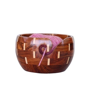 Cuenco de hilo de madera conjunto para tejer soporte para mantener el hilo enredado libre cuenco de tejer hecho a mano para tejedora - Product Image 6