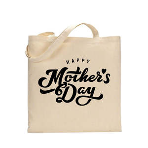 Sac fourre-tout noir personnalisable et écologique - Cadeau pour la fête des mères pour mère, fils, sœur |   Sac de courses en toile 100% coton - Product Image 1