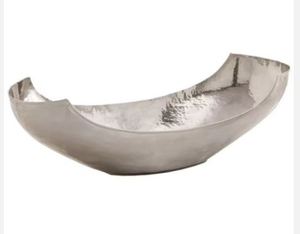 Bol de service de nourriture en métal fini argenté de forme ronde à l'aspect élevé pour restaurant et bar d'hôtel - Product Image 4
