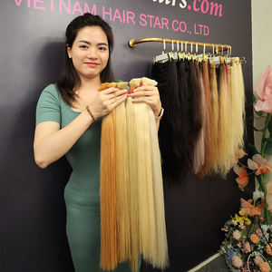 Venta al por mayor 100% Virgen Remy extensiones de cabello humano Paquete de encaje de cutícula completa de Vietnam textura recta natural precio barato - Product Image 6