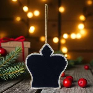 Couronne Forme Suspendu Tissu Brodé Perlé Ornement Conception Personnalisée pour Arbre De Vacances De Luxe Décor À La Maison-Usine En Gros - Product Image 4