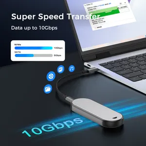 Easy Carry Portable SSD Aluminum Alloy Shell 10 Gbps Data Transfer USB C NVMe SATA M.2 4TB External Hard Drive SSD For IPhone