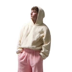 <b>Men's</b> 300g Heavyweight French Terry Winter Cotton Pullover <b>Hoodie</b> Custom Printed Waffle Knitted <b>Sherpa</b> Boxy Fashion Washed - Product Image 3