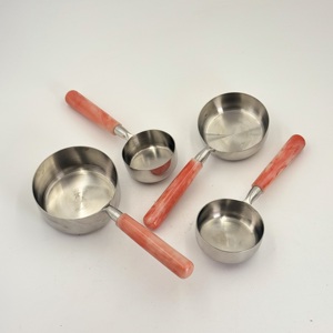 Juego de Cucharas Medidoras de Acero Inoxidable 202 de Lujo, Mango de Resina Resistente al Calor, Capacidad de 100 ml, Apto para Lavavajillas y Congelador - Product Image 1