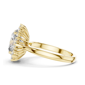 Bague halo en diamant de laboratoire 0,56 CT pour femme, clarté VVS-VS EF, or 18 carats, 14 carats, 10 carats et argent 925, or rose, or jaune, or blanc - Product Image 4