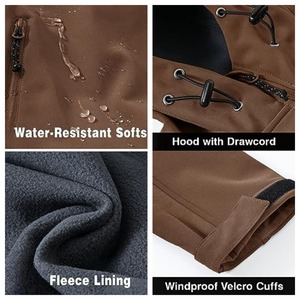 Customizable Softshell <b>Jacket</b> for <b>Winter</b> <b>Running</b> Stand Collar High Street Style Windproof and Logo Design Made in Pakistan - Product Image 5