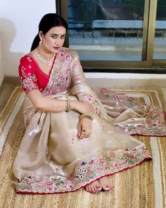 <strong>Indian</strong> Boutique Most Selling Elegant Stylish Fancy <strong>saree</strong> Jimi Choo Fabric Exclusive Sequence Work Sari Blouse Fancy Ethnic wear