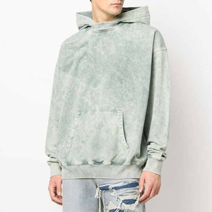 เสื้อฮู้ดดี้ผู้ชายขายดี กันน้ำ ซับในขนแกะ ล้างสีแบบแอซิด ผ้าโพลีเอสเตอร์/คอตตอนผสม สวมใส่สบายๆ ทรงหลวม ระบายอากาศได้ดี เหมาะสำหรับฤดูใบไม้ผลิ - Product Image 4