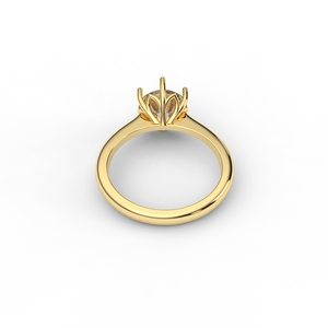 Bague de fiançailles en or jaune 14 carats avec diamant de laboratoire taille ronde - Product Image 3