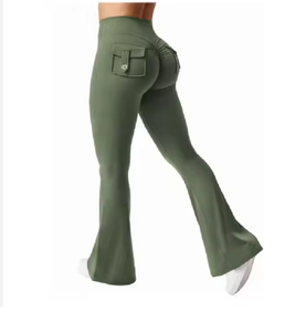 Pantalon de yoga micro-évasé pour femmes avec poches Leggings de sport décontractés pour le travail du Bangladesh - Product Image 2