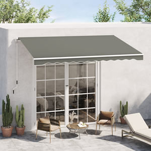 Outsunny-Brazo enrollable para toldo exterior con apertura de manivela, 350x250 cm, gris - Product Image 2