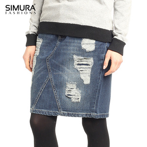 Shorts en jean déchirés taille haute pour femme SIMURA, style décontracté d'été, en coton délavé vintage - Product Image 4