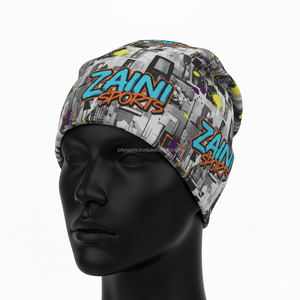 Gorro de invierno para mujer 220 GSM tejido de punto de poliéster elástico suave estampado Multicolor logotipo personalizado sublimación gorros Jacquard gorra - Product Image 4