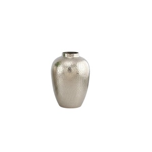 Modern Gold And Silver Metal Flower <b>Vase</b> Set Of 2 Dual <b>Textured</b> Hammered Aluminium Iron Home Decor Table <b>Vases</b> For Living Room - Product Image 4
