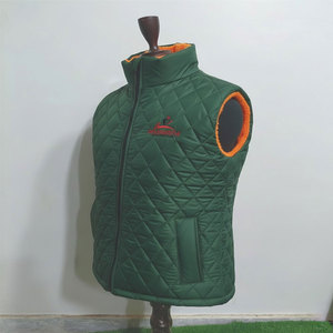 Gilet matelassé sans manches d'hiver, logo personnalisé, imperméable, brillant, gilet pour homme avec capuche - Product Image 5