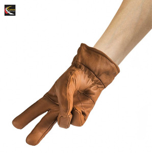 Guantes de Cuero para Mujer, Guantes de Cuero Marrón de Moda, Guantes Cálidos de Invierno para Chicas - Product Image 3