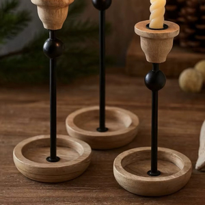 Porte-bougie de luxe en bois - Product Image 1