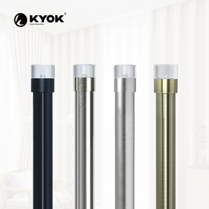 Ensemble de tringles à rideaux KYOK, finition carrée moderne, antirouille, charge lourde, pour la décoration de la maison haut de gamme, bureau et salle de bain - Product Image 1