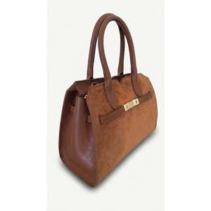 Borsa a Tracolla Strutturata da Donna in Vera Pelle Scamosciata Made in Italy Art. 26016SUE" - Product Image 2