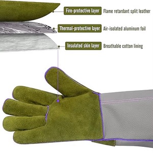 Meilleur cuir à prix abordable avec paume renforcée Pouce et index Gants de travail de soudage TIG/MIG Gants de travail pour l'équipement de sécurité des mains - Product Image 3