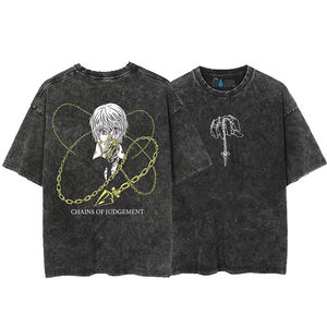 Nouveau T-shirt à manches en jersey imprimé personnalisé en coton lavé Vêtements pour hommes T-shirt à manches courtes - Product Image 1