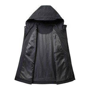 Custom Men's Autumn <b>Hooded</b> <b>Soft</b> <b>Shell</b> Bomber <b>Jacket</b> with Breathable Waterproof Zipper for Running - Product Image 6