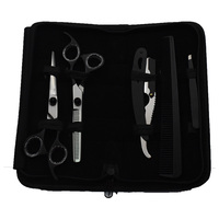 Juego de tijeras de corte de pelo negro profesional de 6,5 "-Tijeras de peluquería y adelgazamiento originales para barberos