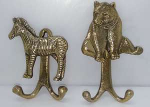 Ensemble de crochets muraux en forme d'animaux en finition or de luxe, lion et girafe, porte-clés décoratif à prix avantageux - Product Image 5