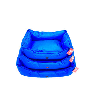 Lit pour animaux de compagnie Natura 100% artisanal, ensemble trio, utilisation à long terme, tissu lavable imperméable, chat, chien, bleu, matériau en fibre solide, chaud - Product Image 1