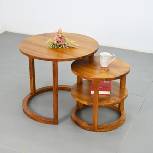 โต๊ะกาแฟไม้สักแบบดั้งเดิมสไตล์จีนที่ทันสมัยโต๊ะข้างเรียบง่ายคลาสสิกสำหรับห้องนั่งเล่นขนาดเล็ก - Product Image 4
