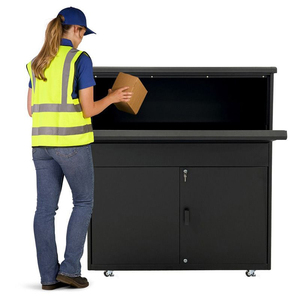 Jh-mech chống trộm hộp bưu kiện tùy chỉnh thiết kế chịu thời tiết cực lớn màu đen an toàn hộp bưu kiện thép chất lượng cao giao hàng - Product Image 3