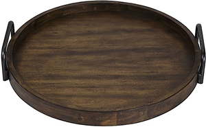 Mesa de centro de madera decorativa, bandeja para servir, decoración de boda para el hogar, precio de fábrica, nuevo diseño, bandeja elegante con mango de Metal - Product Image 3