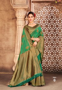 Saree de seda suave banarasi katan con zari puro teje todo Sari para ocasiones especiales Sari recién llegado - Product Image 2