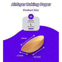 Papel de Hornear Premium Bido Sin Blanquear, Antiadherente, No Tóxico, Ecológico, para Freidoras de Aire, Asados y Frituras, Modelo SOSSKIN