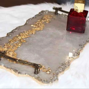 Plateau décoratif en résine de haute qualité, rectangulaire, disponible en plusieurs couleurs, pour la décoration intérieure - Product Image 1