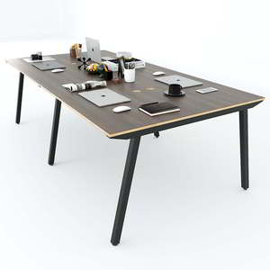 Mesa Minimalista de 4 Plazas, 240x120cm, Patas de Madera Contrachapada, HBPL012 - Product Image 2