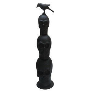 Estatua Gótica de Calavera y Cuervo Apilados, Ecológica, Simbolismo Oscuro para Altar y Decoración de Mesa, Instalación en Superficie. - Product Image 1