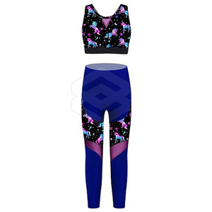 Ensemble de yoga 2 pièces en élasthanne/nylon à taille élastique solide et à quantité minimale de commande basse de grande taille pour dames, à séchage rapide et respirant, stock disponible - Product Image 1