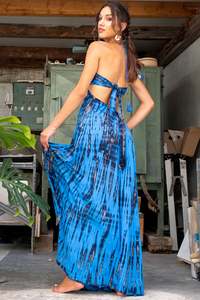 Venta caliente de la moda impresa elegante vestidos de manga corta de ajuste largo con cuello en V cintura elástica vestido de hada para las mujeres Maxi vestido - Product Image 3