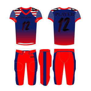 Uniformes de football américain personnalisés en spandex/polyester respirant, antibactérien, à séchage rapide, imprimé à carreaux, ensemble à manches courtes, tous - Product Image 2